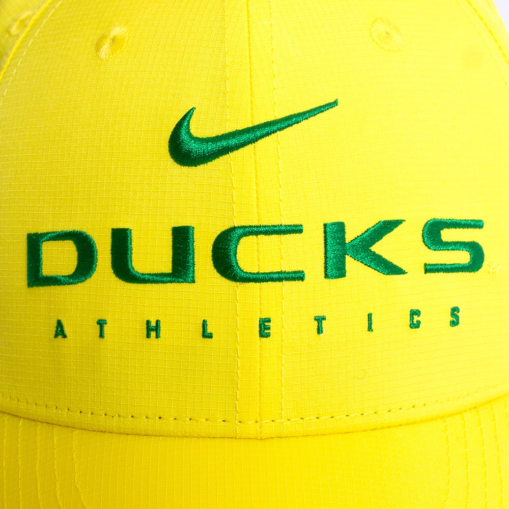 Ducks, Nike, Yellow, Curved Bill, Performance/Dri-FIT, Accessories, Unisex, Football, Structured, Sideline, Adjustable, Hat, Rip-stop, Ducks Athletics, 799093